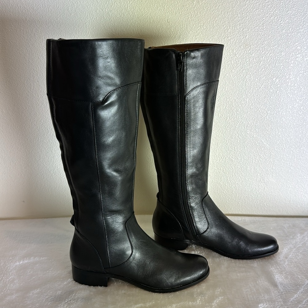 Corso Como Black Leather Boots Size 5 Medium